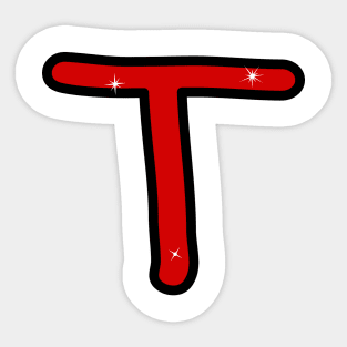 Letter T. Name with letter T. Personalized gift. Abbreviation. Abbreviation. Lettering Sticker